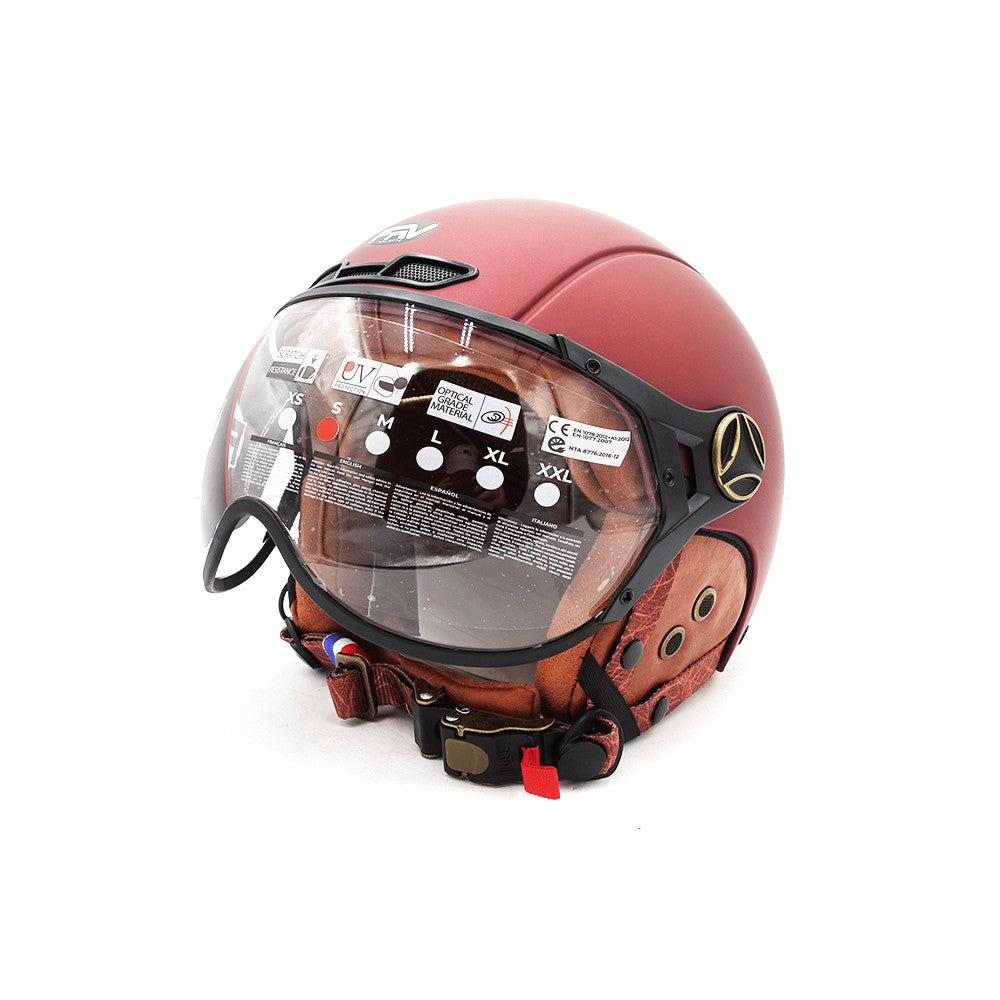 Casco JET burdeos mate (talla S a XL) (XXL)