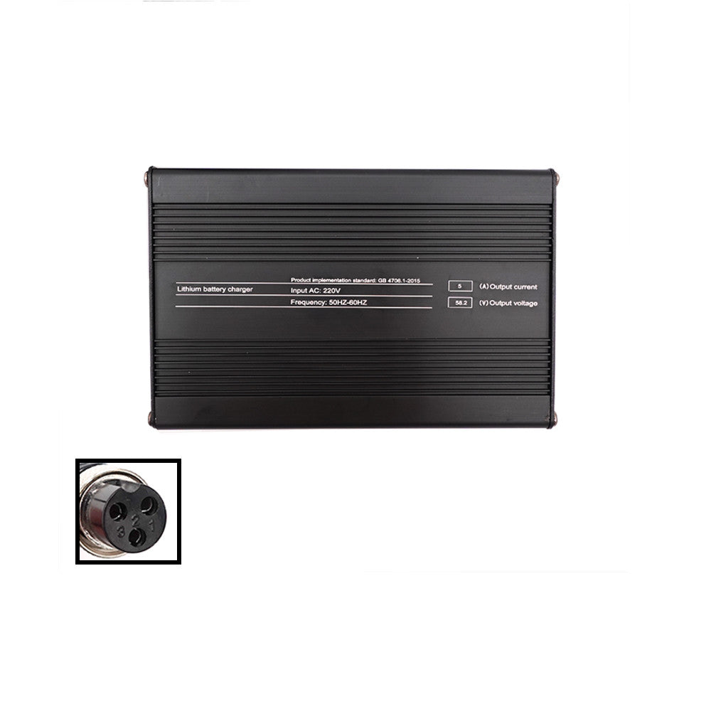 Cargador rápido 52V-58V 5A, toma GX16
