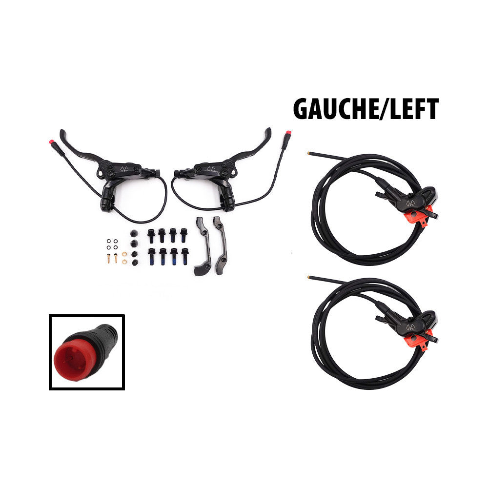 Kit de frenos hidráulicos de 4 pistones Conector estanco (2 pinzas iz