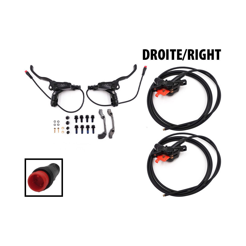 Kit de frenos hidráulicos de 4 pistones Conector estanco (2 pinzas rec