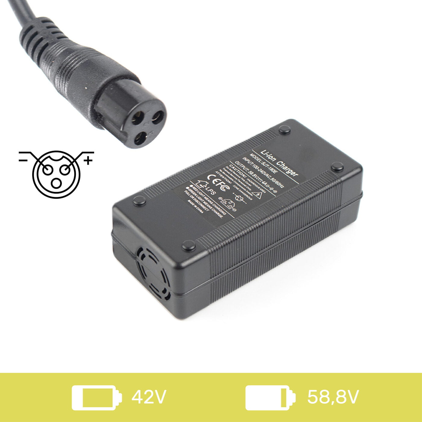 Cargador 52V 4A conector GX16