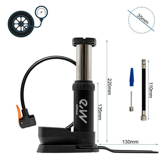 Inflador de pie con manómetro