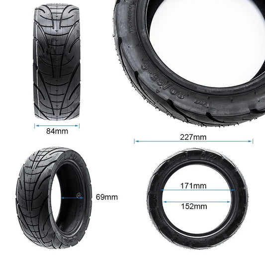 TUOVT Tubeless Offroad-Reifen 80/65-6 (10×3) (255×80) kompatibel mit Dualtron-Scootern Zero 10x KuGoo M4