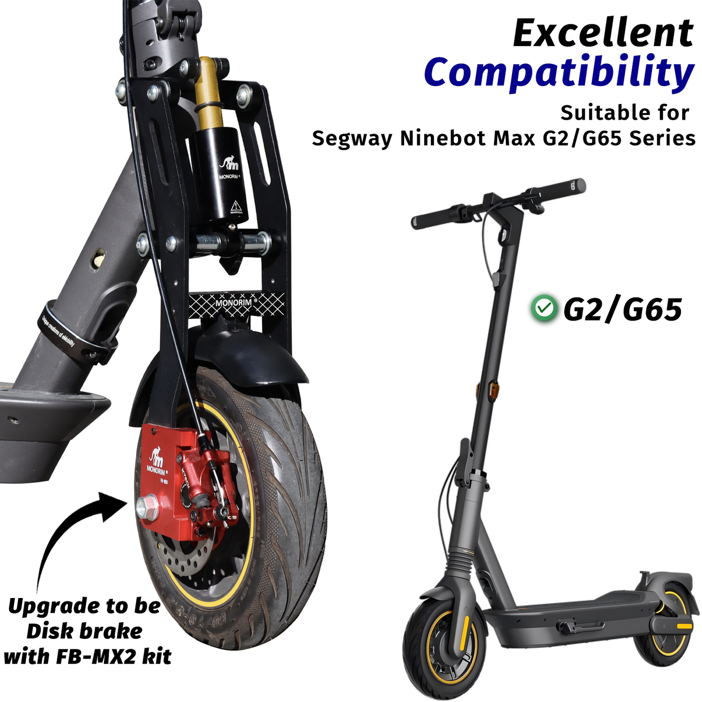Suspension MONORIM delantera de aire Segway Max Ninebot Serie G2/G65 (MG2)