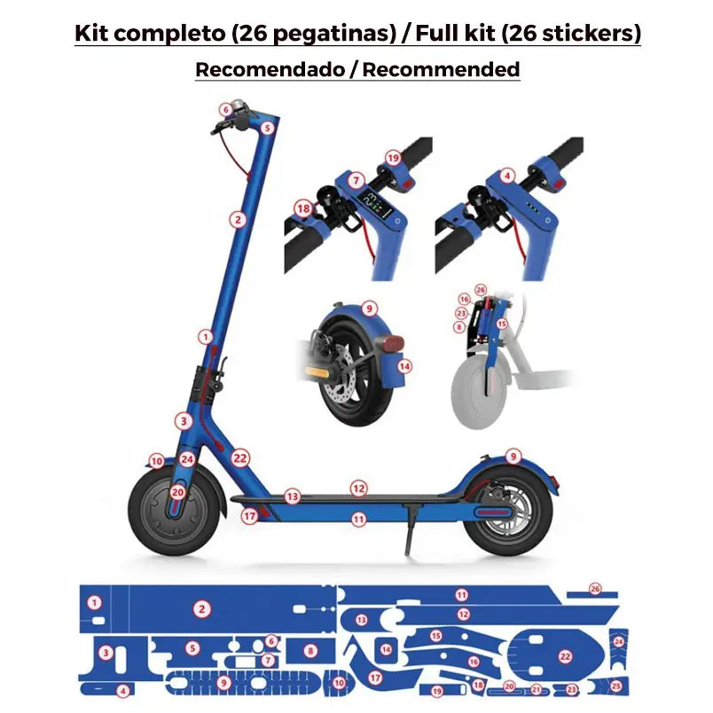 Vinilo Redbull X KTM para Xiaomi (Negro) – KIT COMPLETO (26 PEGATINAS) + BASE PRO/PRO2