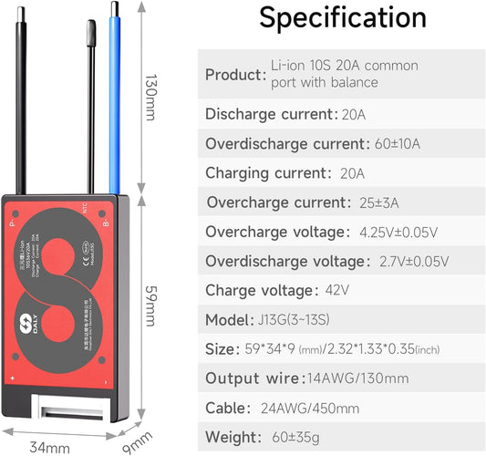 BMS 10S 36V 20A DALY