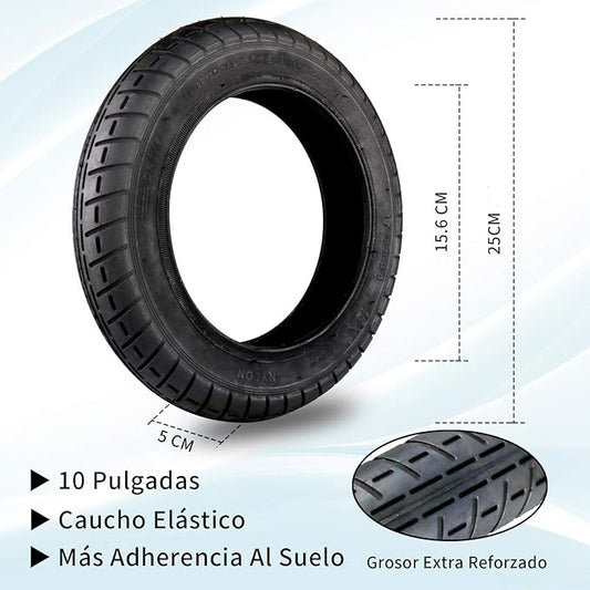 Pack Cámara de Aire y Cubiertas Wanda 10 Pulgadas,Reemplazo para Patinete Electrico,Neumáticos de Repuestos