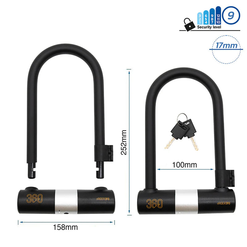 Candado en U de llave LK021 negro