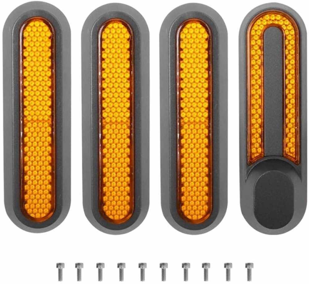 (AMARILLO) KIT 4PCS EMBELLECEDOR REFLECTANTE PARA PATINETE XIAOMI SCOO