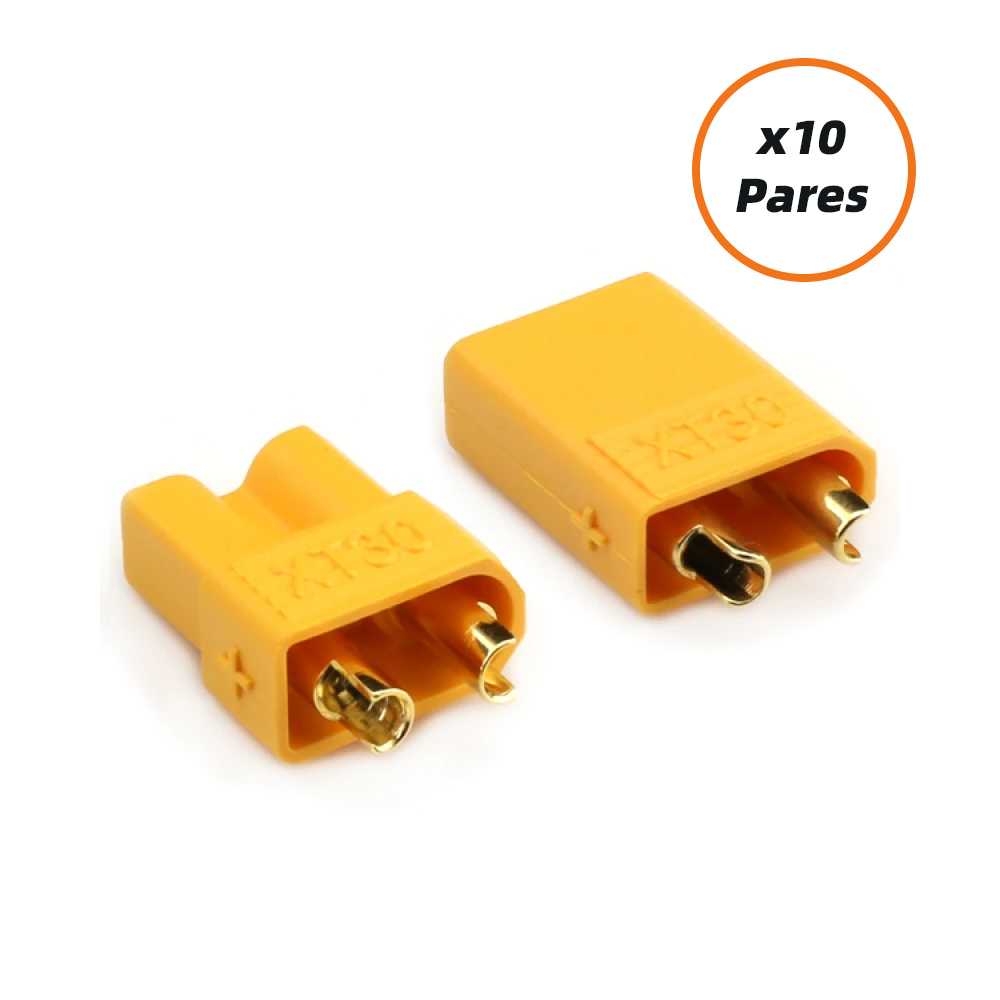 (XT-30) CONECTOR PACK 10 PARES PARA BATERIA