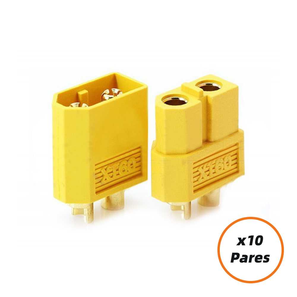 (XT-60) CONECTOR PACK 10 PARES PARA BATERIA