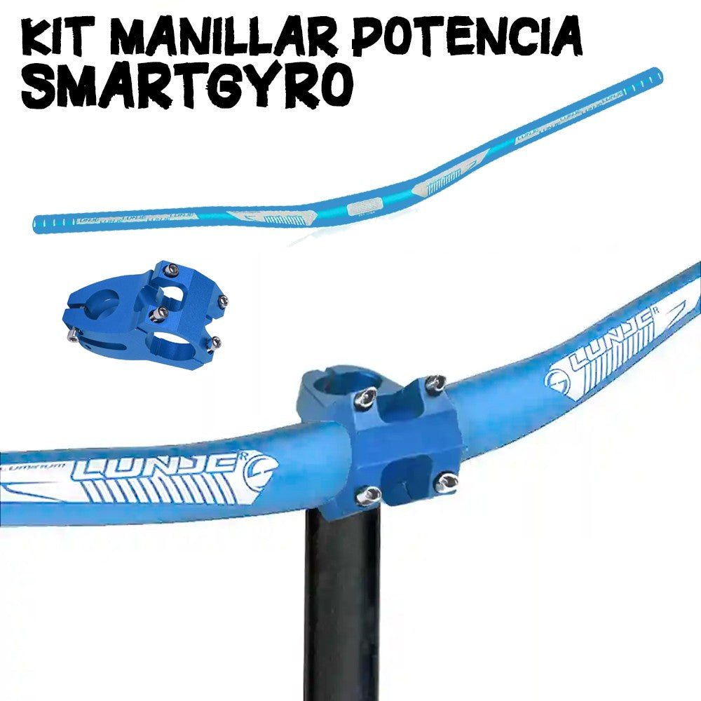 Kit Potencia manillar de Bici para Smartgyro Azul