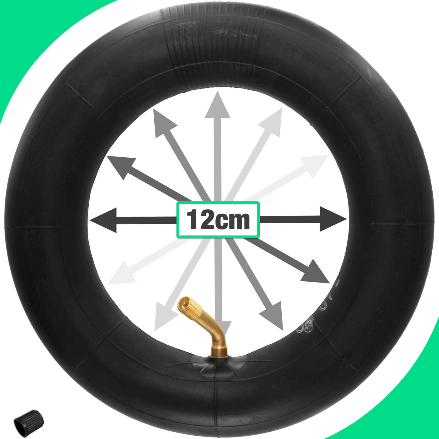 Cámara de aire 8.5×2 con Válvula acodada 45/45