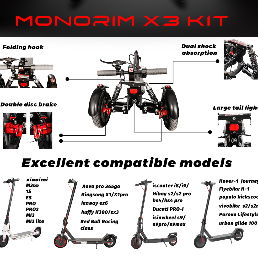 Kit 3 ruedas X3 Kit para Xiaomi e