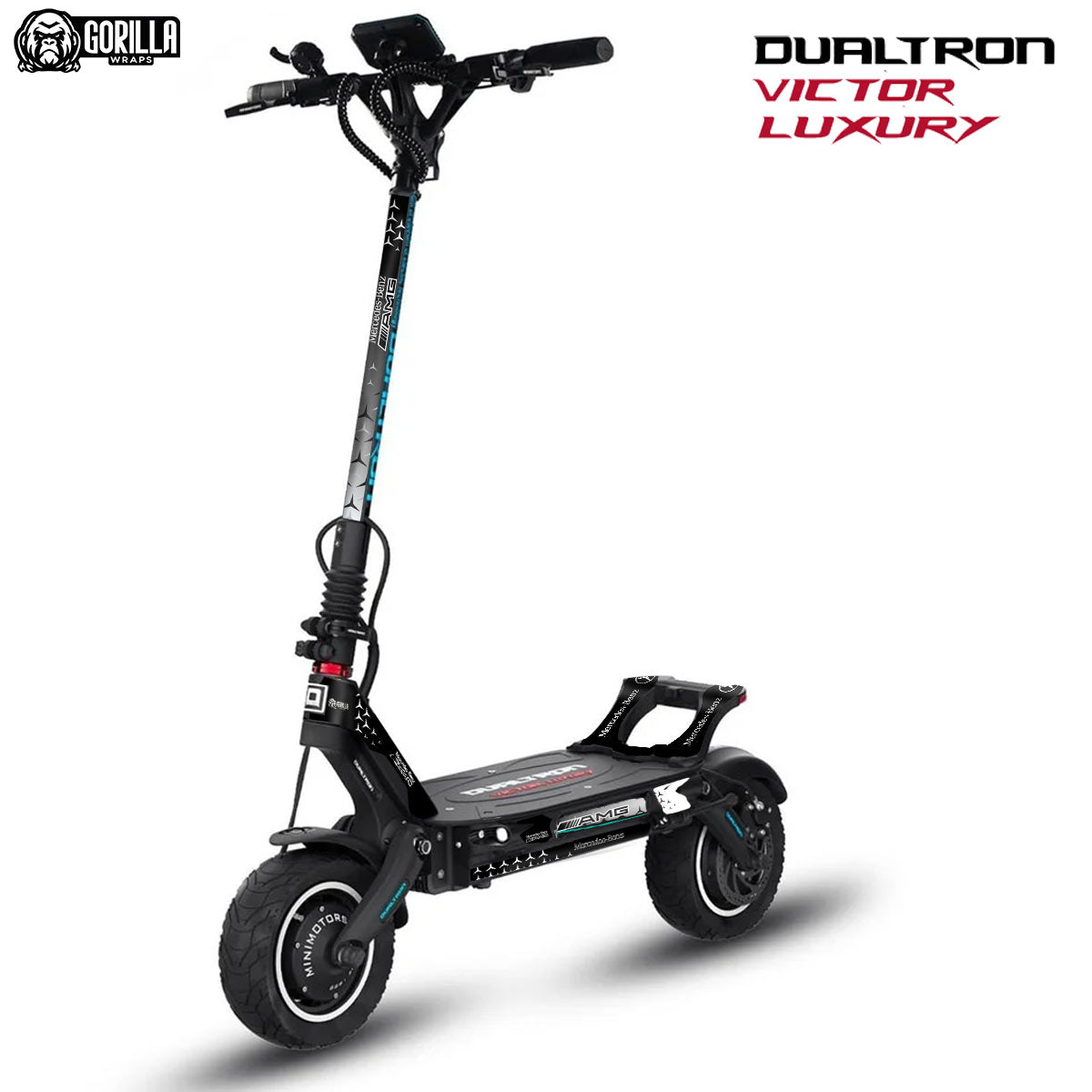 Autocollants Redbull X KTM pour Xiaomi (noir) – KIT COMPLET (26 autocollants) + BASE PRO/PRO2