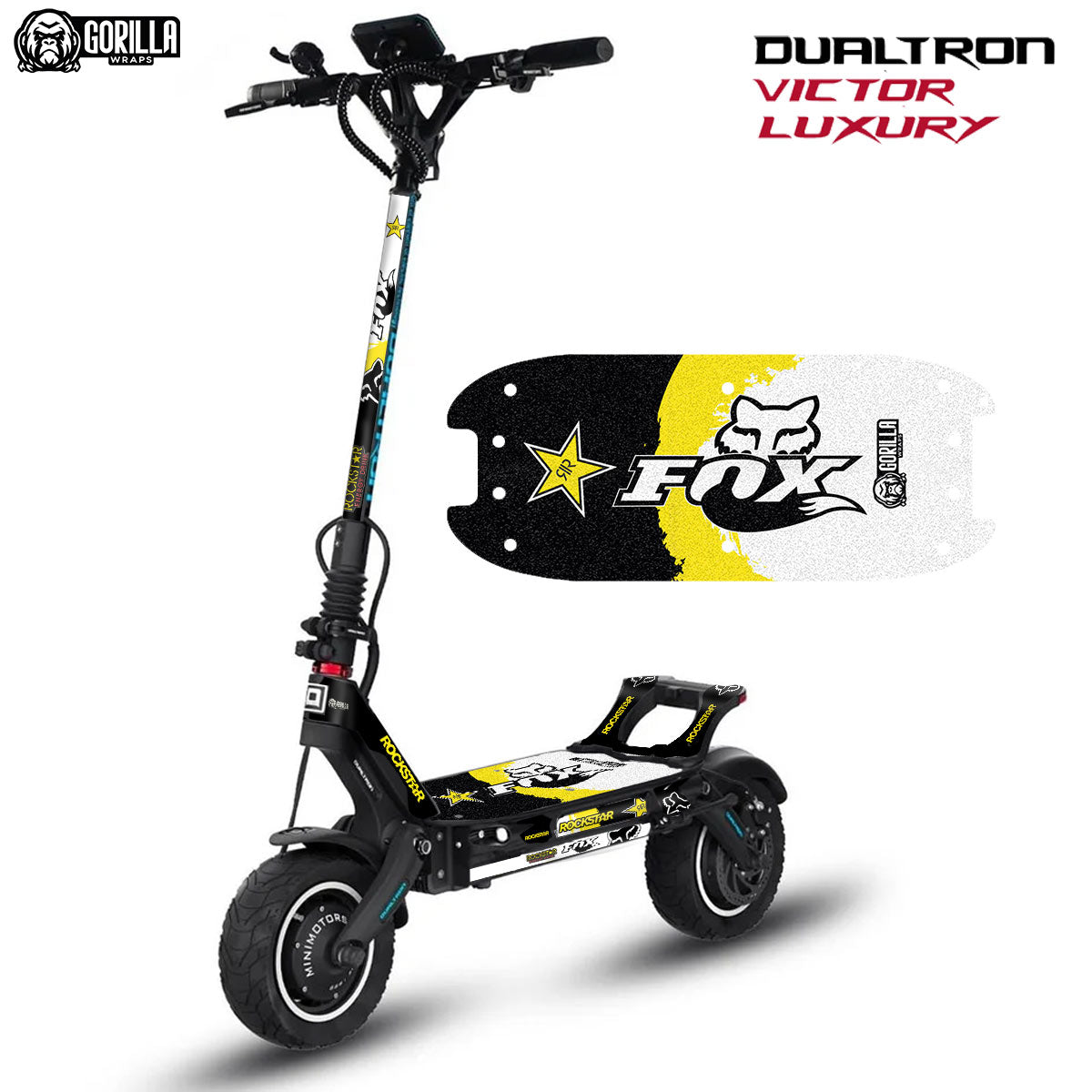 Autocollants Redbull X KTM pour Xiaomi (noir) – KIT COMPLET (26 autocollants) + BASE PRO/PRO2