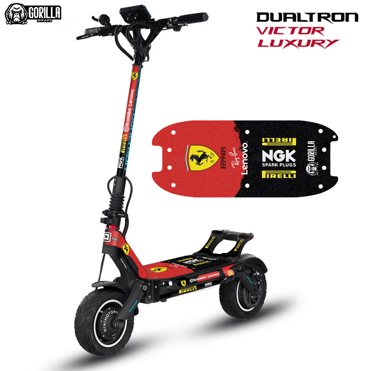 Autocollants Redbull X KTM pour Xiaomi (noir) – KIT COMPLET (26 autocollants) + BASE PRO/PRO2
