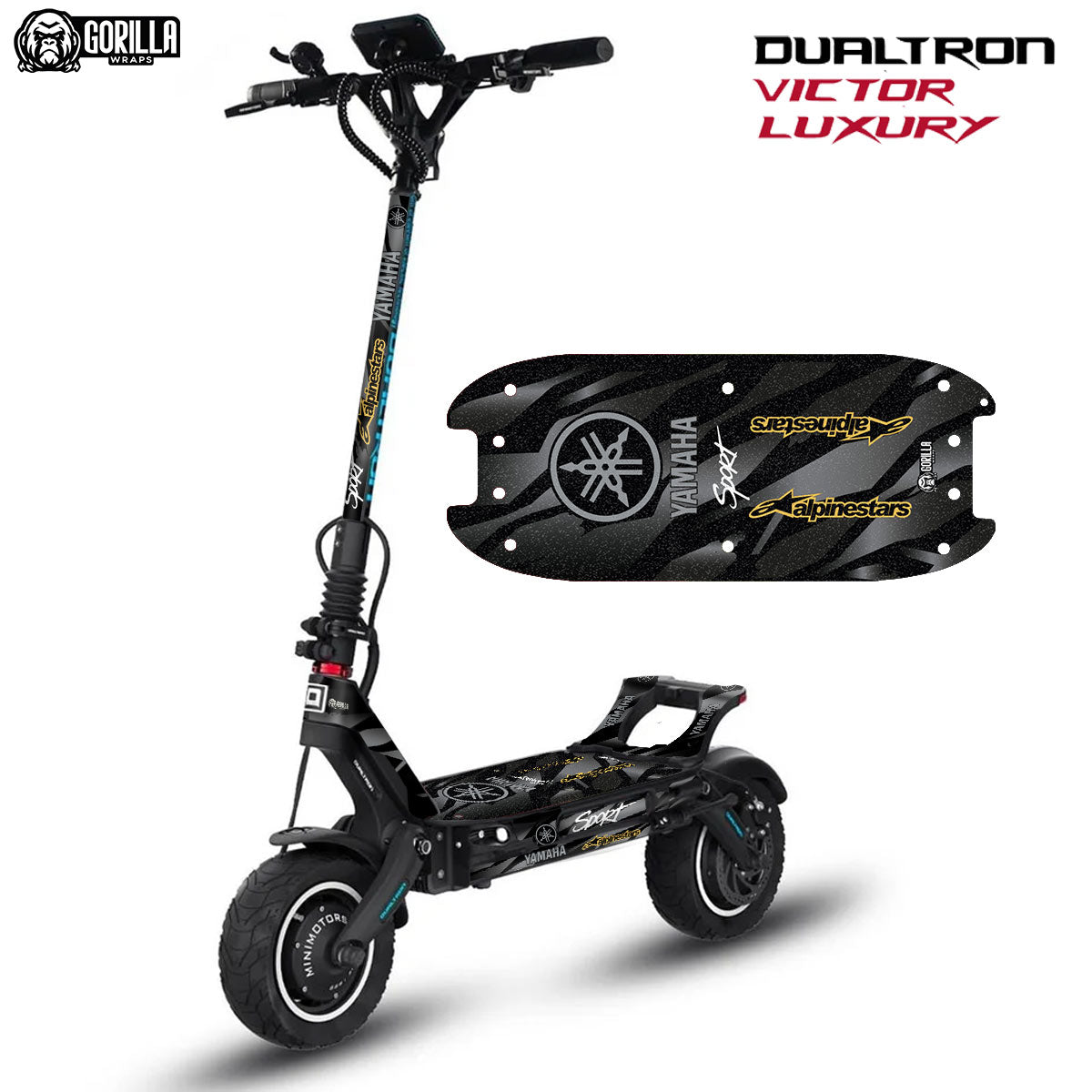 Autocollants Redbull X KTM pour Xiaomi (noir) – KIT COMPLET (26 autocollants) + BASE PRO/PRO2