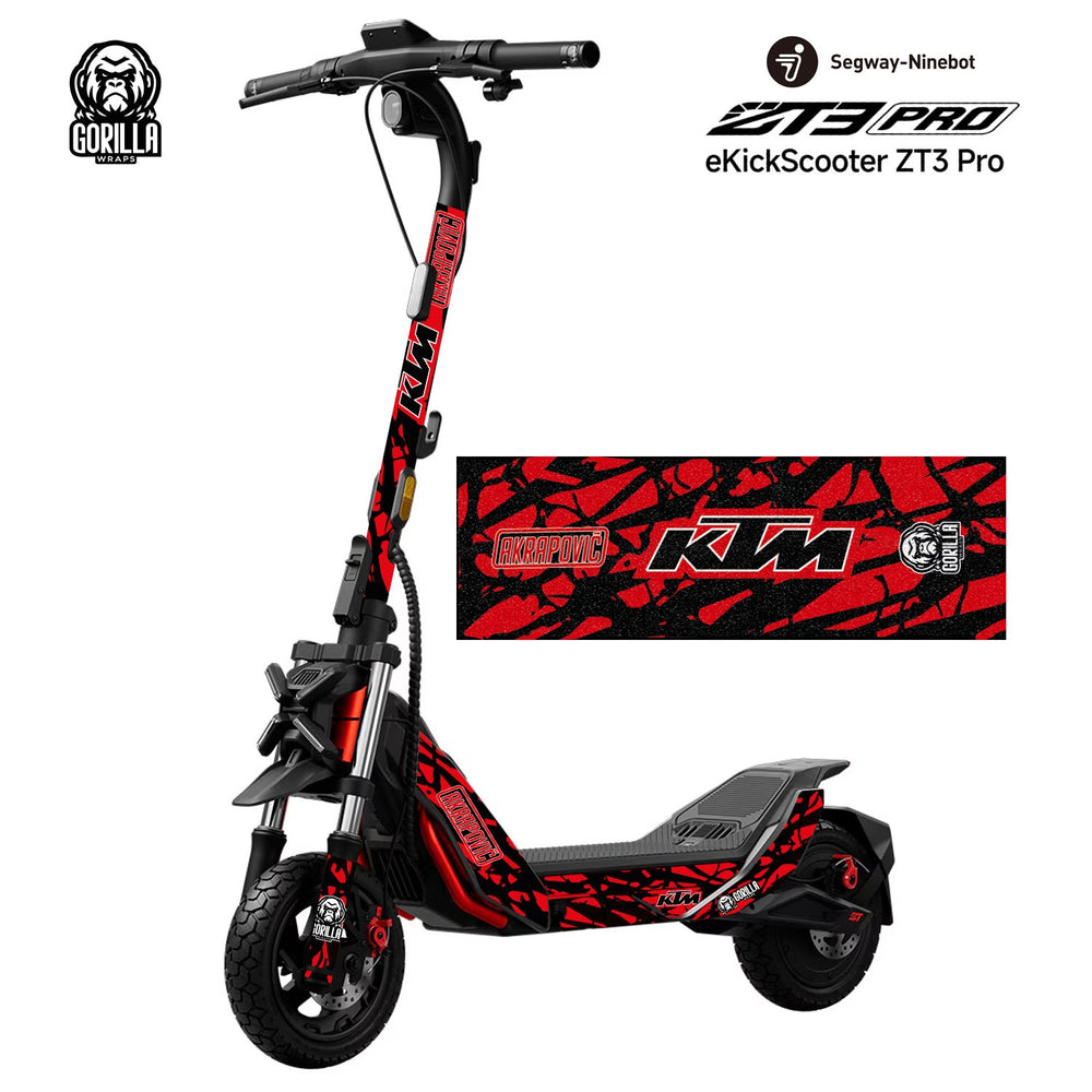 Redbull X KTM Vinyl für Xiaomi (Schwarz) – KOMPLETTES KIT (26 AUFKLEBER) + PRO/PRO2-BASIS