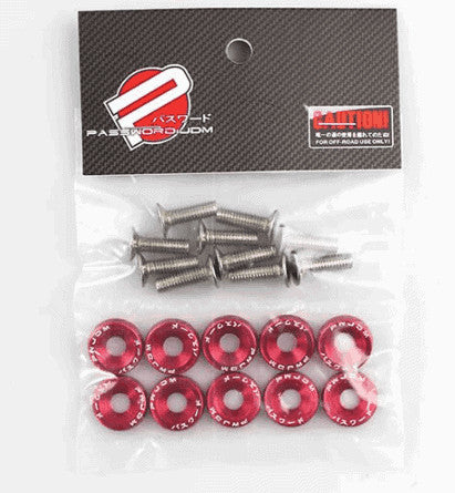 Arandela Tornillo de Aluminio Rojo (Pack 10 unidades)
