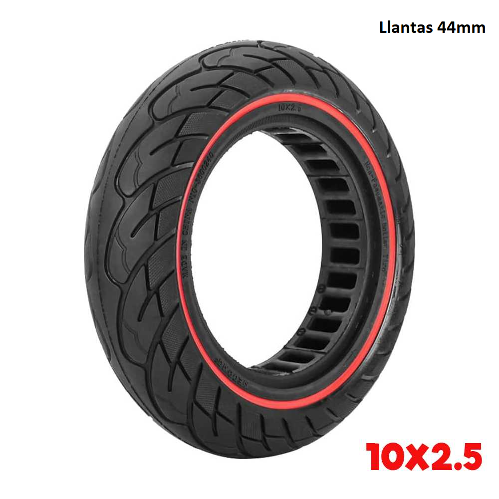 NEUMÁTICO MACIZO 10"X2.5 (60/70-6.5) LLANTAS DE 44MM ULTRA LIGERO V3