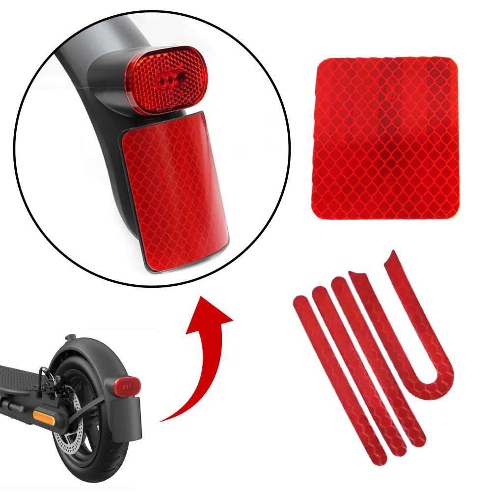 (ROJO) ADHESIVOS EMBELLECEDORES TAPAS REFLECTANTES XIAOMI M365 Y PRO