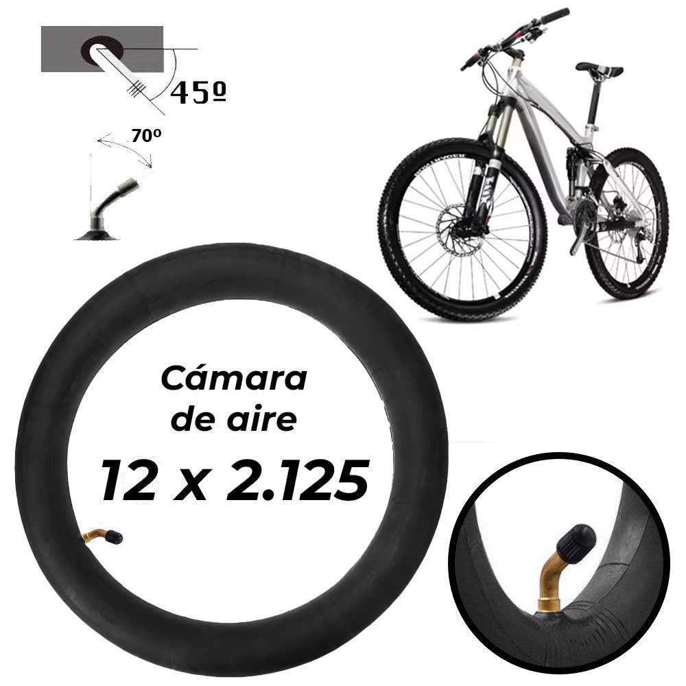 Cámara de aire 12" x 2.125 - 45º 70ºPulgadas para bicicleta scooter e