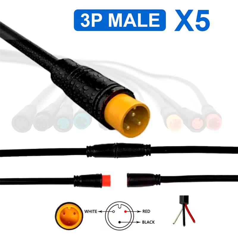 Conector waterproof 8mm 3 pin