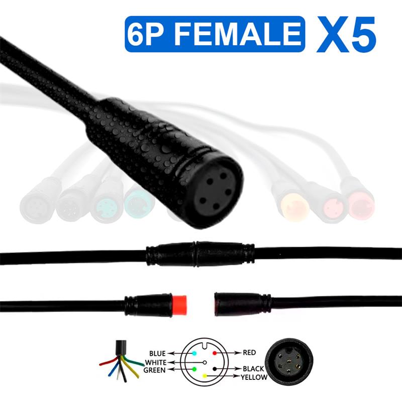 Conector waterproof 8mm 6 pin