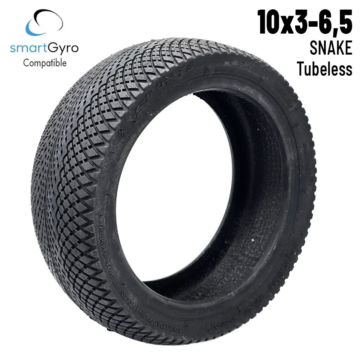 Neumatico- Rueda 10×3,0-6,5 (SNAKE) Tubeless – Compatible con Smartgyro