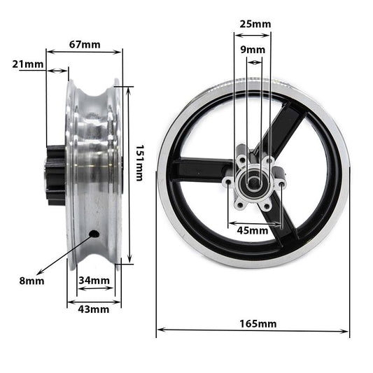 Llanta de 6" y bisel 34mm para Kugoo kirin M4