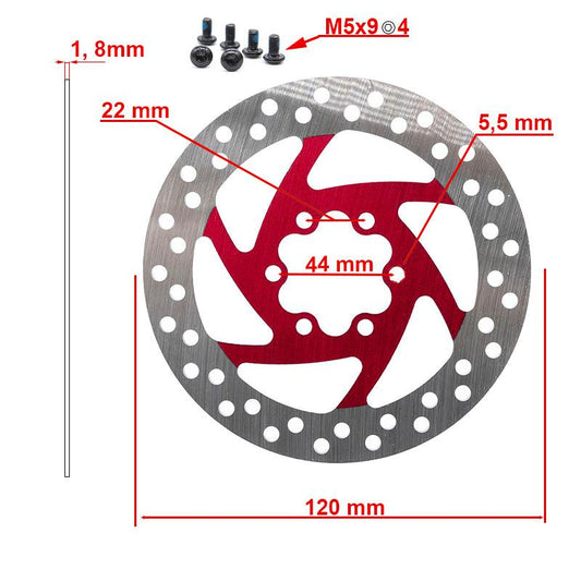disco de freno 120mm patinete eléctrico