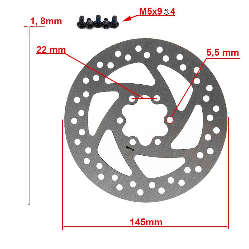 Disco de freno 145mm 6H plata