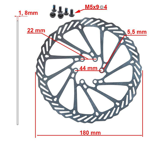 Disco de freno G3 180mm 6H plata
