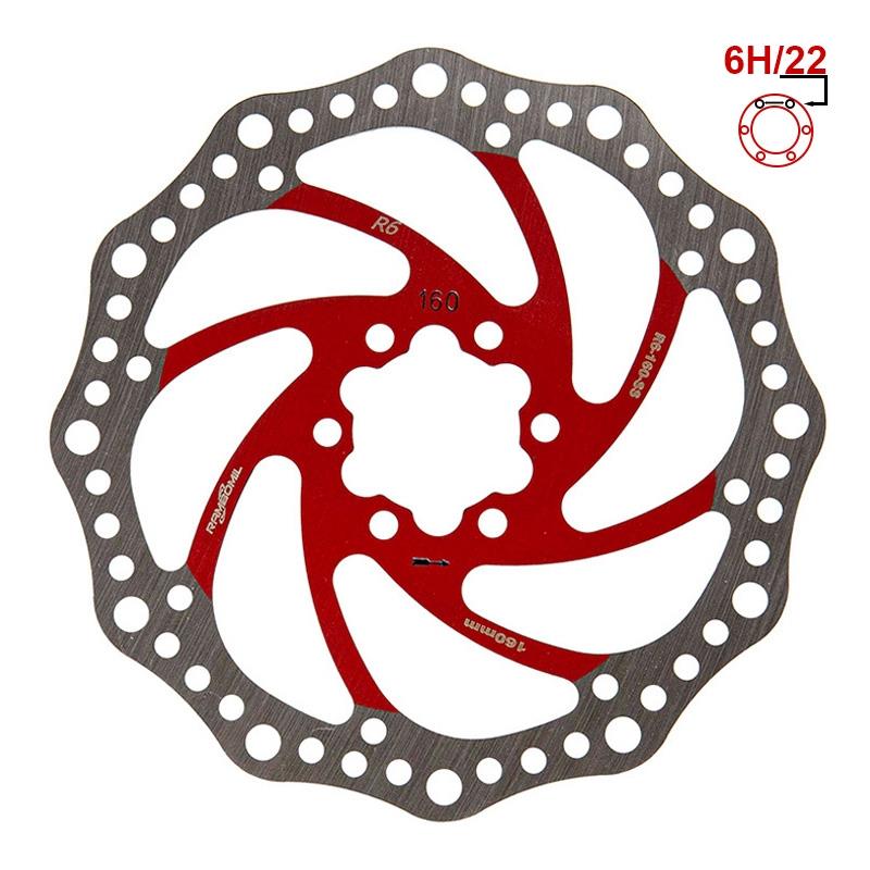 Disco de freno 160mm rojo – 6 agujeros