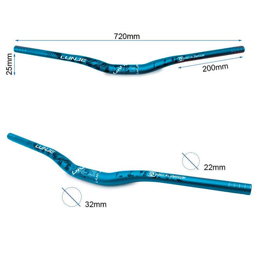 Manillar de 720mm con elevación 25mm azul-negro