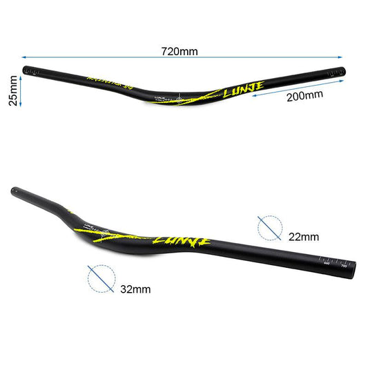 Manillar de 720mm con elevación 25mm negro-verde