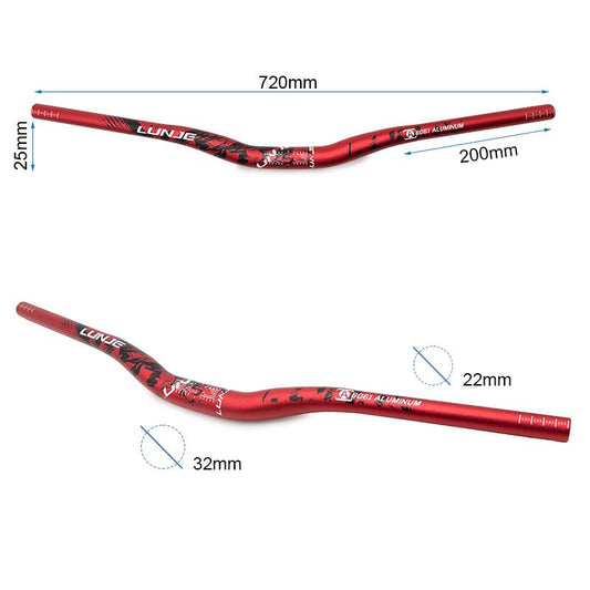 Manillar de 720mm con elevación 25mm rojo-negro