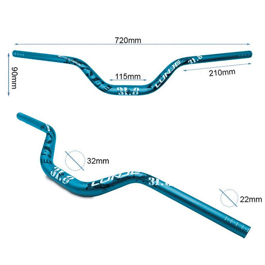 Manillar de 720mm con elevación 90mm azul