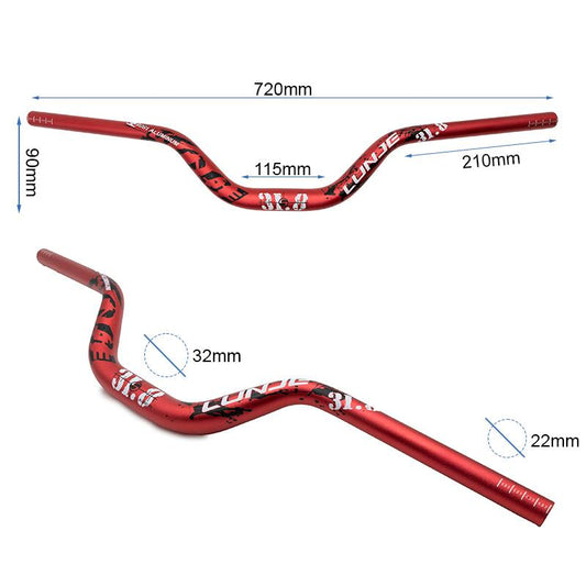 Manillar de 720mm con elevación 90mm rojo