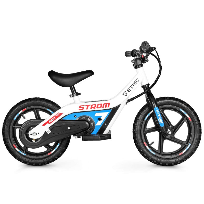 STROM 12" Weißes Kinder-Elektromotorrad