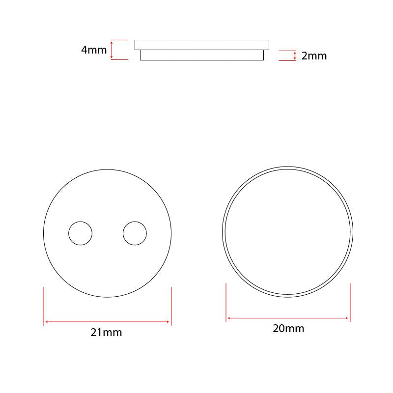 CS001-R pastilla resina 20mm para Xiaomi - 2 juegos