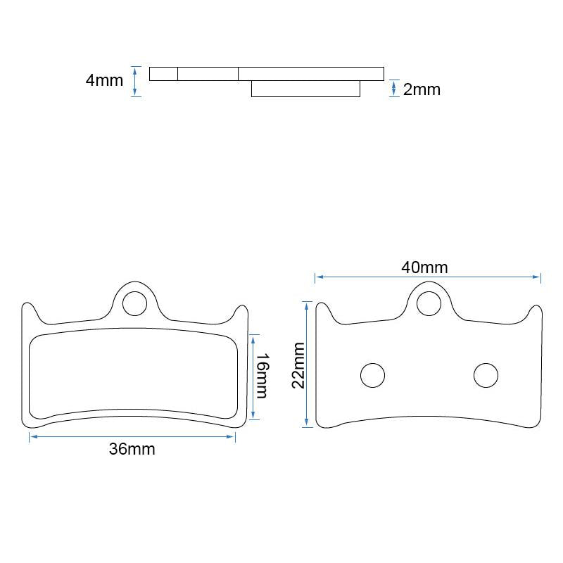 Pastilla de freno RT010-R resina - Juego de 2