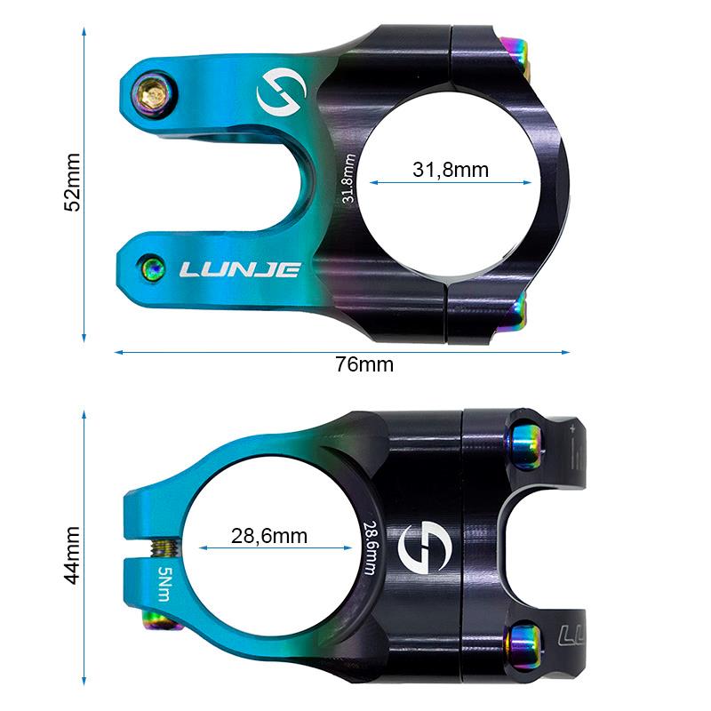 Potencia para manillares de 31,8mm negro-azul