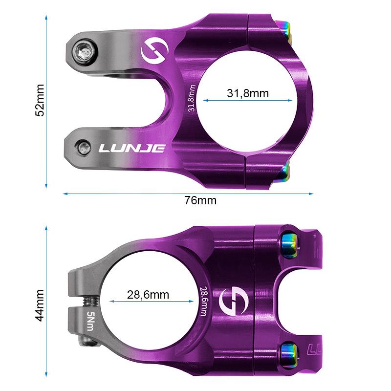 Potencia para manillares de 31,8mm violeta-gris