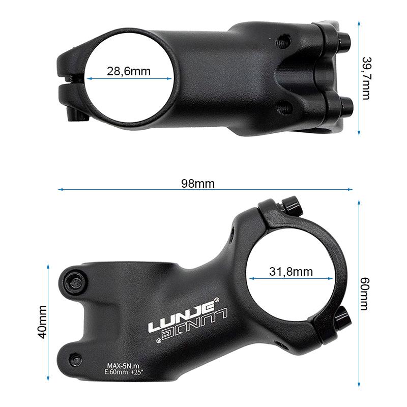 Potencia para manillares de 31,8mm EWPM-004 con elevación de 25º