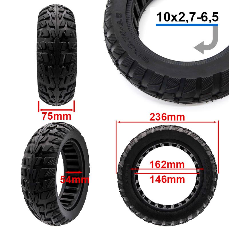 Rueda maciza off-road ultralijera 10x2,7-6,5 para smartgyro y similares
