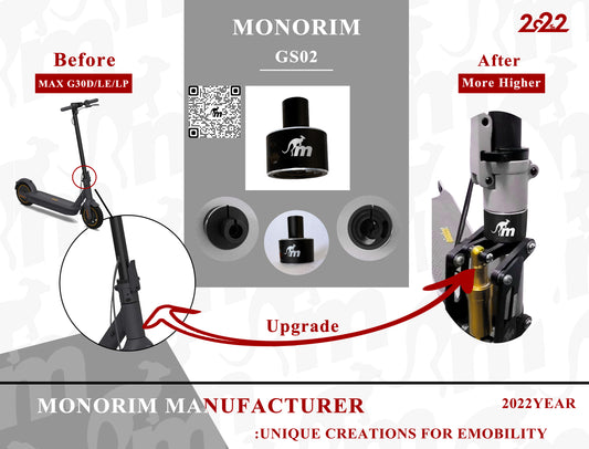 Adaptador para mástil 3cm con suspension delantera ninebot (MONORIM)