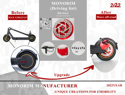 Tapa para motor ninebot g30 (original) con acople de freno y maneta (MONORIM)