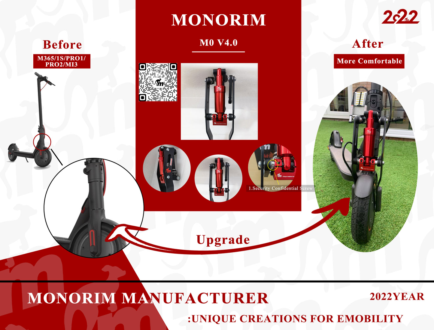 SUSPENSION AVANT MONORIM V4 / POUR XIOAMI STANDARD-PRO